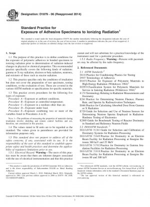 Standard Practice for Exposure of Adhesive Specimens to Ionizing Radiation