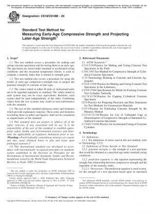 Standard Test Method for Measuring Early-Age Compressive Strength and Projecting Later-Age Strength