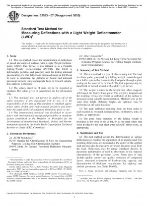 Standard Test Method for Measuring Deflections with a Light Weight Deflectometer (LWD)