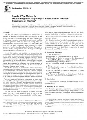 Standard Test Method for Determining the Charpy Impact Resistance of Notched Specimens of Plastics