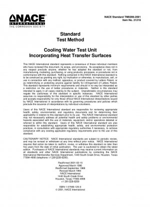Cooling Water Test Unit Incorporating Heat Transfer Surfaces Item No. 21219