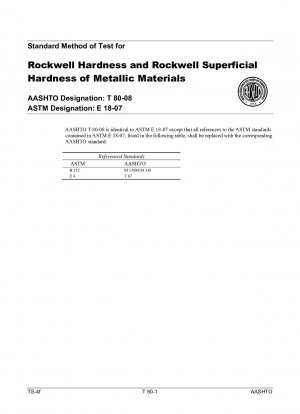 Standard Method of Test for Rockwell Hardness and Rockwell Superficial Hardness of Metallic Materials