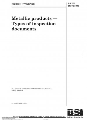 Metallic materials - Types of inspection documents