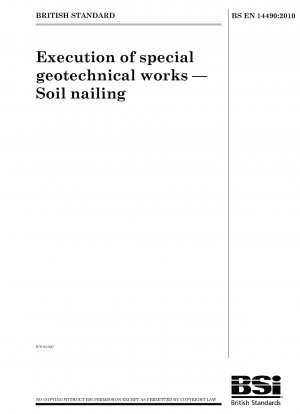 Execution of special geotechnical works - Soil nailing