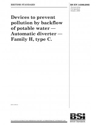 Devices to prevent pollution by backflow of potable water - Automatic diverter - Family H, type C