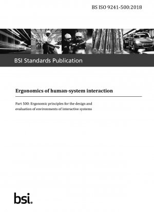 Ergonomics of human-system interaction - Ergonomic principles for the design and evaluation of environments of interactive systems