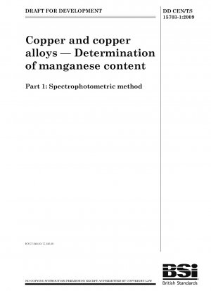 Copper and copper alloys. Determination of manganese content - Spectrophotometric method