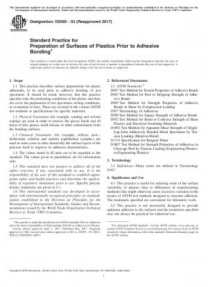 Standard Practice for Preparation of Surfaces of Plastics Prior to Adhesive Bonding
