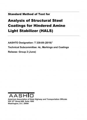 Standard Method of Test for Analysis of Structural Steel Coatings for Hindered Amine Light Stabilizer (HALS)