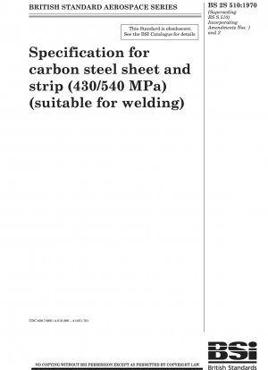 Specification for carbon steel sheet and strip (430 / 540 MPa) (suitable for welding)