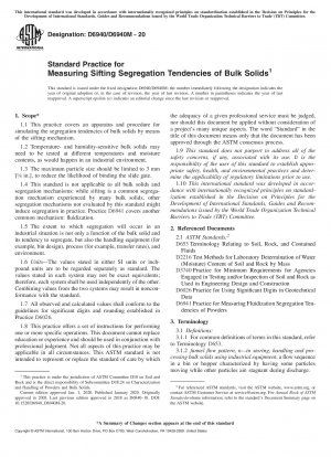 Standard Practice for Measuring Sifting Segregation Tendencies of Bulk Solids