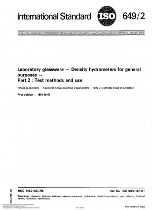 Laboratory glassware; Density hydrometers for general purposes; Part 2 : Test methods and use