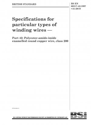 Specifications for particular types of winding wires. Polyester-amide-imide enamelled round copper wire, class 200