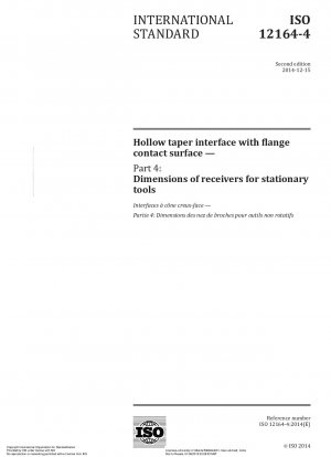 Hollow taper interface with flange contact surface - Part 4: Dimensions of receivers for stationary tools