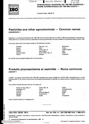 Pesticides and other agrochemicals; common names; addendum 1