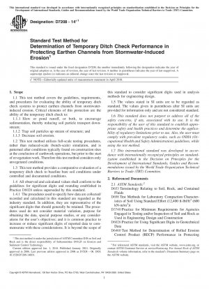 Standard Test Method for Determination of Temporary Ditch Check Performance in Protecting Earthen Channels from Stormwater-Induced Erosion