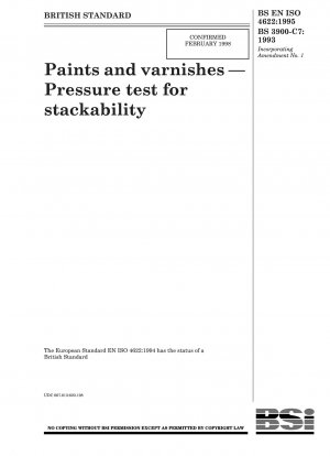 Paints and varnishes — Pressure test for stackability