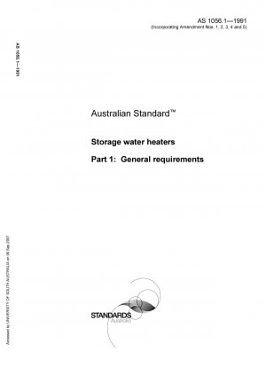 General requirements for storage water heaters