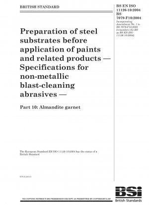 Preparation of steel substrates before application of paints and related products. Specifications for non-metallic blast-cleaning abrasives. Copper refinery slag