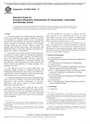 Standard Guide for Acousto-Ultrasonic Assessment of Composites, Laminates, and Bonded Joints