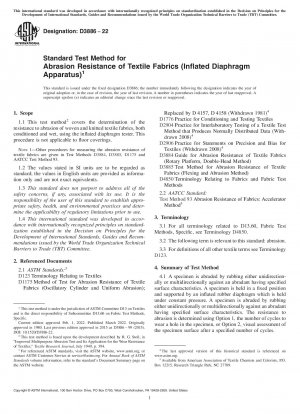 Standard Test Method for Abrasion Resistance of Textile Fabrics (Inflated Diaphragm Apparatus)
