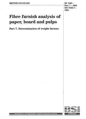 Fibre furnish analysis of paper, board and pulps. Determination of weight factors