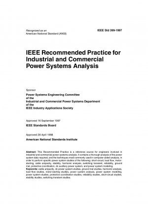 IEEE Recommended Practice for Industrial and Commercial Power Systems Analysis (Brown Book)