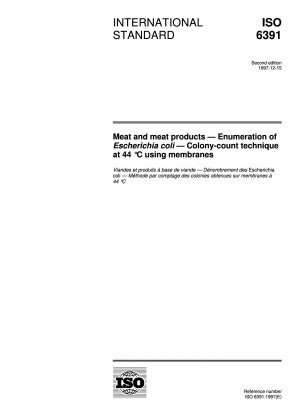 Meat and meat products - Enumeration of Escherichia coli - Colony-count technique at 44 °C using membranes