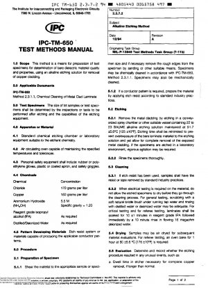 Alkaline Etching Method; Revision A - December 1994