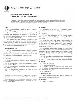Standard Test Method for  Pressure Test on Glass Pipe