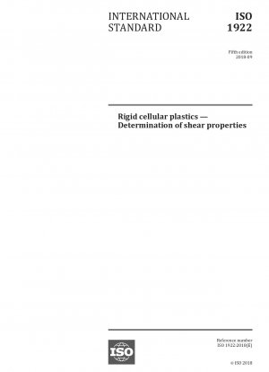 Rigid cellular plastics - Determination of shear properties