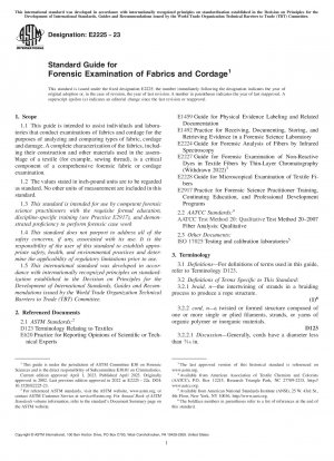 Standard Guide for Forensic Examination of Fabrics and Cordage