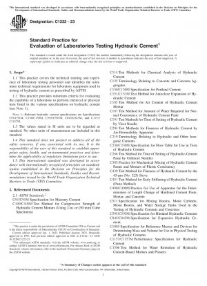 Standard Practice for Evaluation of Laboratories Testing Hydraulic Cement