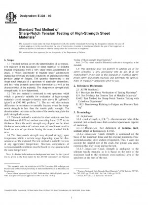 Standard Test Method of Sharp-Notch Tension Testing of High-Strength Sheet Materials 