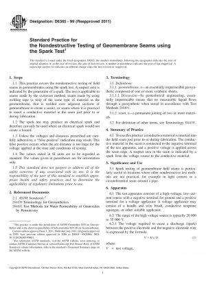 Standard Practice for the Nondestructive Testing of Geomembrane Seams using the Spark Test