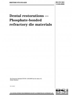 Dental restorations - Phosphate - bonded refractory die materials