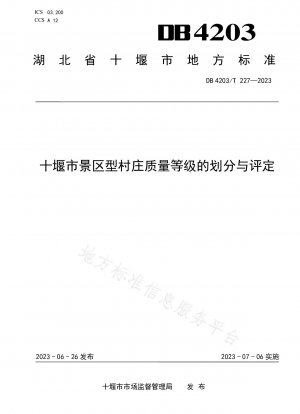 Classification and assessment of quality levels of scenic villages in Shiyan City