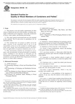 Standard Practice for Quality of Wood Members of Containers and Pallets