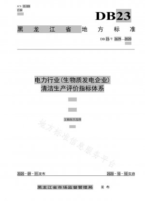 Cleaner Production Evaluation Index System for Power Industry (Biomass Power Generation Enterprises)