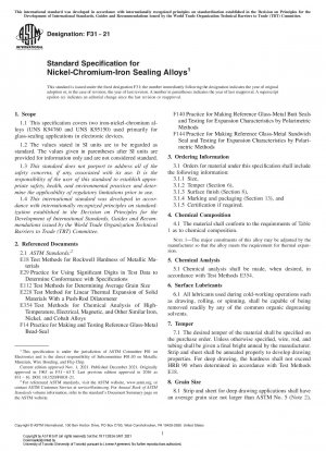 Standard Specification for Nickel-Chromium-Iron Sealing Alloys