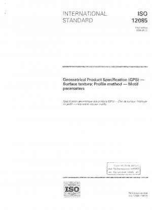 Geometrical Product Specification (GPS) - Surface texture: Profile method - Motif parameters