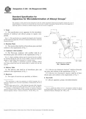 Standard Specification for Apparatus For Microdetermination Of Alkoxyl Groups