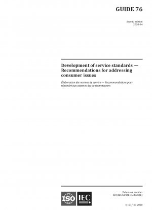Development of service standards — Recommendations for addressing consumer issues
