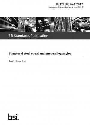 Structural steel equal and unequal leg angles. Dimensions