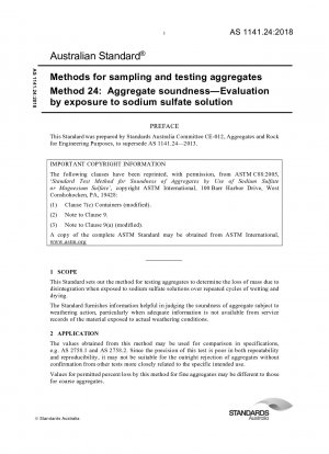 Methods for sampling and testing aggregates, Method 24: Aggregate soundness — Evaluation by exposure to sodium sulphate solution