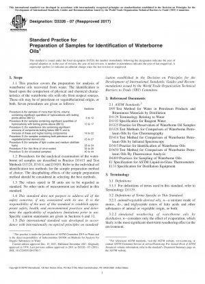 Standard Practice for Preparation of Samples for Identification of Waterborne Oils