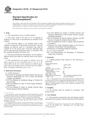 Standard Specification for  2-Methoxyethanol