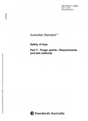 Toy Safety Finger Paint Requirements and Test Methods
