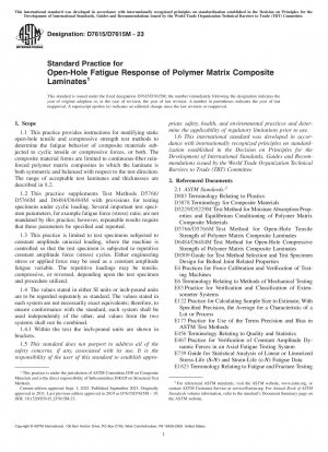 Standard Practice for Open-Hole Fatigue Response of Polymer Matrix Composite Laminates