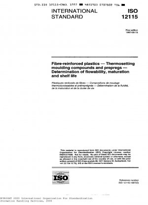 Fibre-reinforced plastics - Thermosetting moulding compounds and prepregs - Determination of flowability, maturation and shelf life